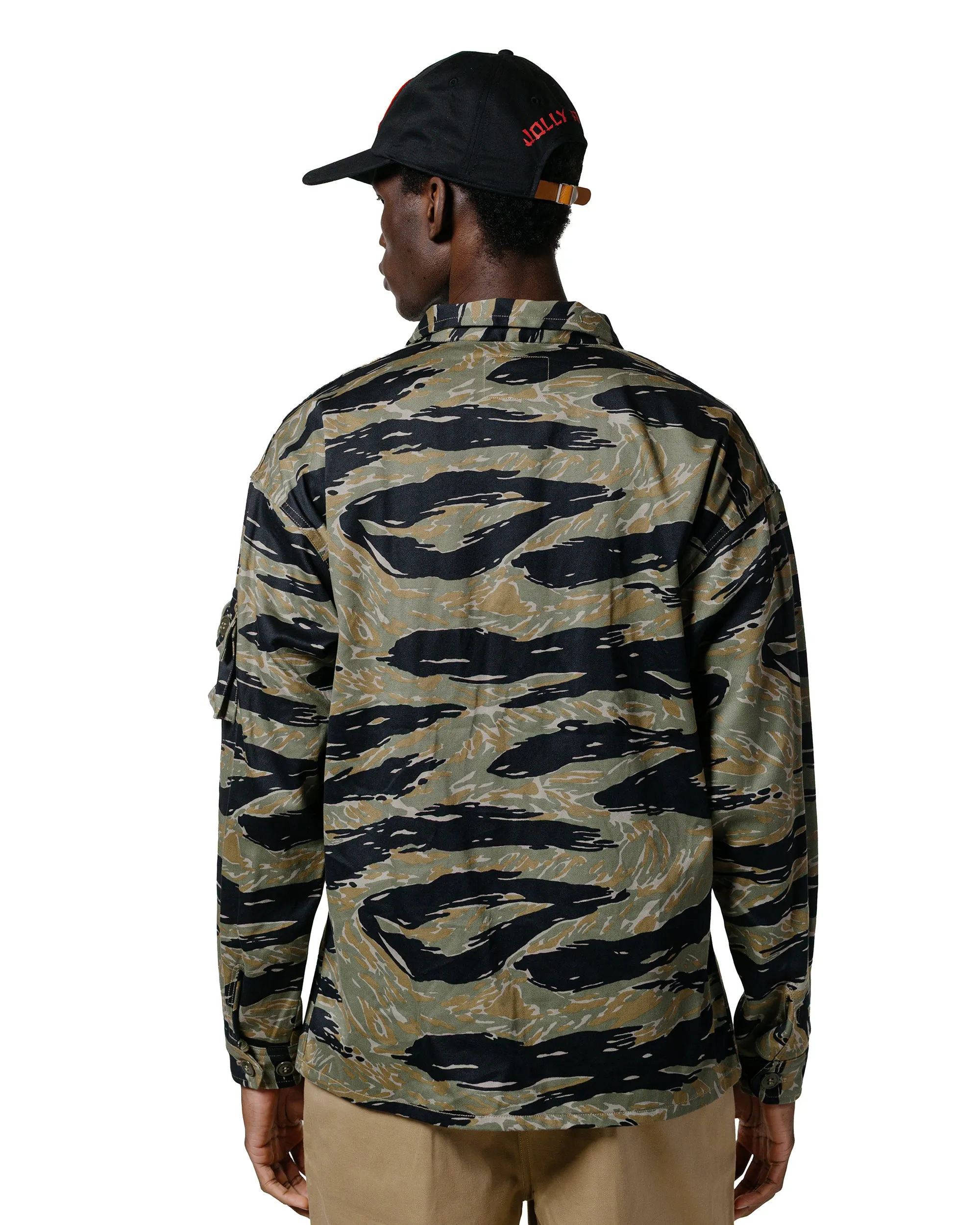 The Real McCoy's MS25001 Tiger Camouflage Shirt / Tadpole Green Hiking Gear Classy Detail