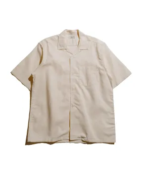 Neutral Toned Stitching The Real McCoy's MS25011 Joe McCoy Panama Shirt S/S Milk