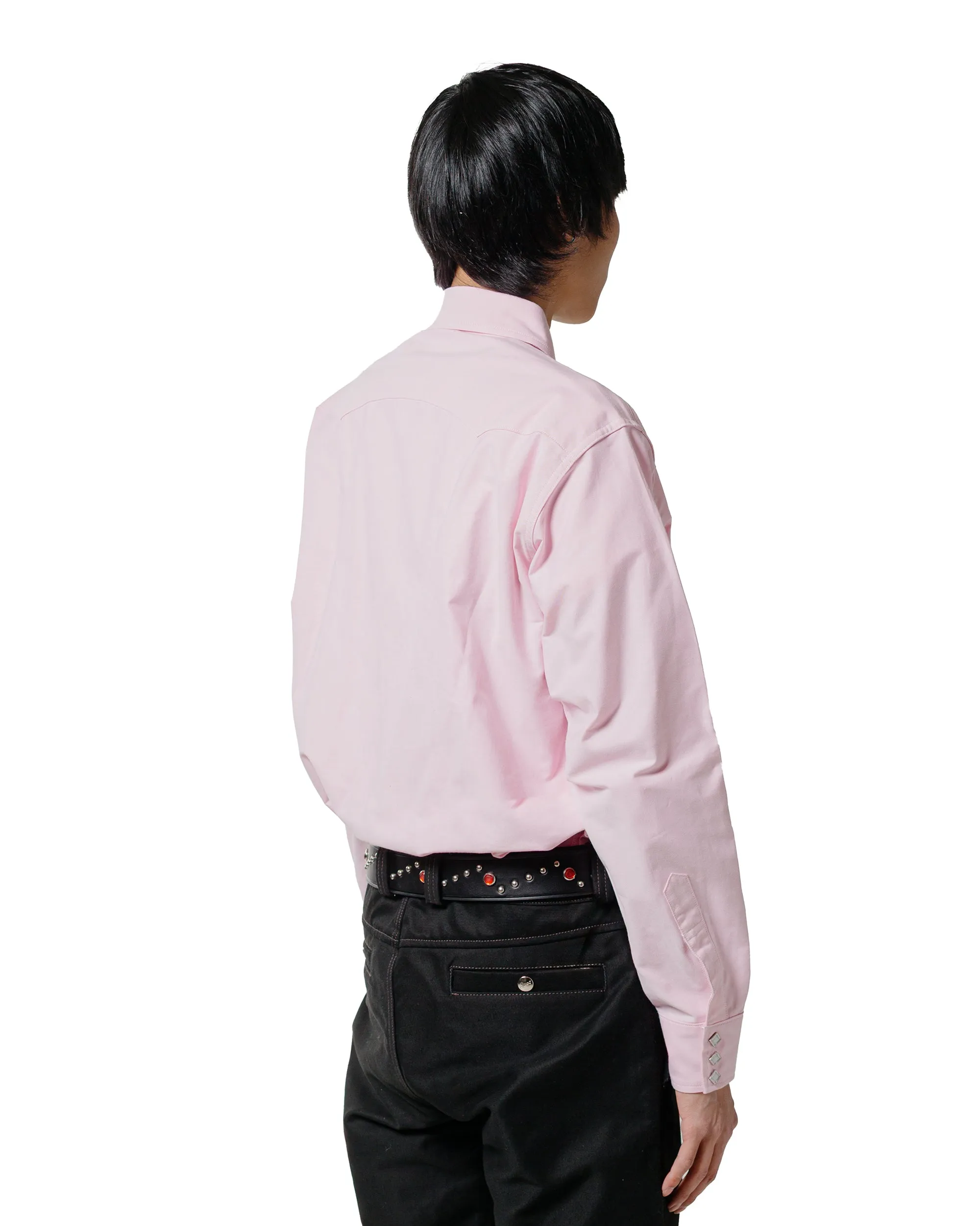 The Real McCoy's MS25012 Oxford Western Shirt / Sawtooth Pink Smooth zipper closure