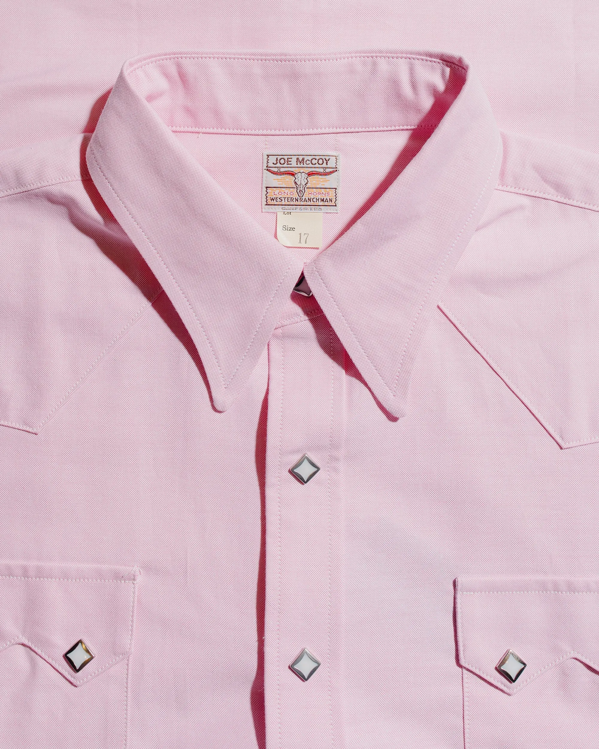 The Real McCoy's MS25012 Oxford Western Shirt / Sawtooth Pink Wrinkle Resistant Lightweight Comfort