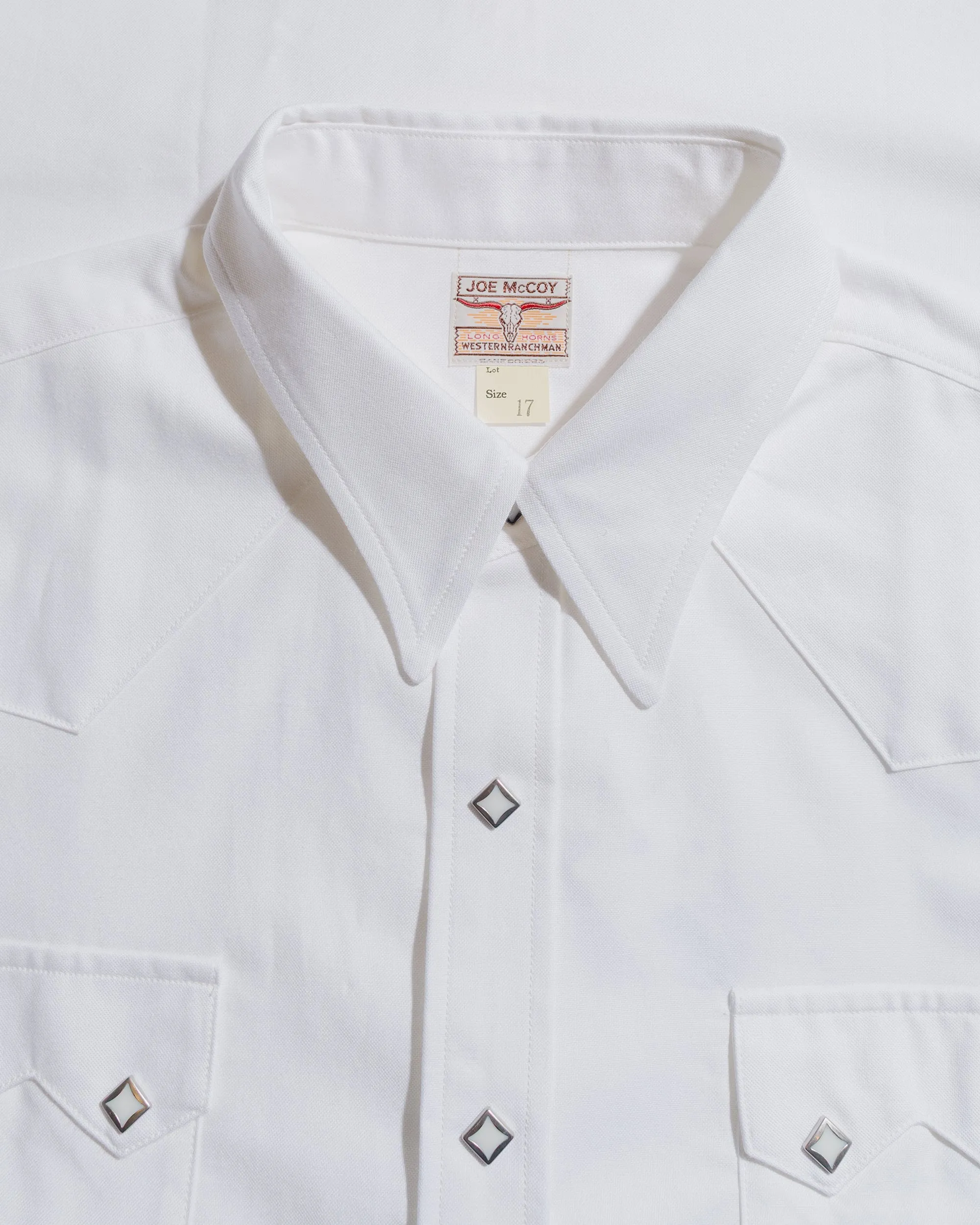The Real McCoy's MS25012 Oxford Western Shirt / Sawtooth White handmade touch