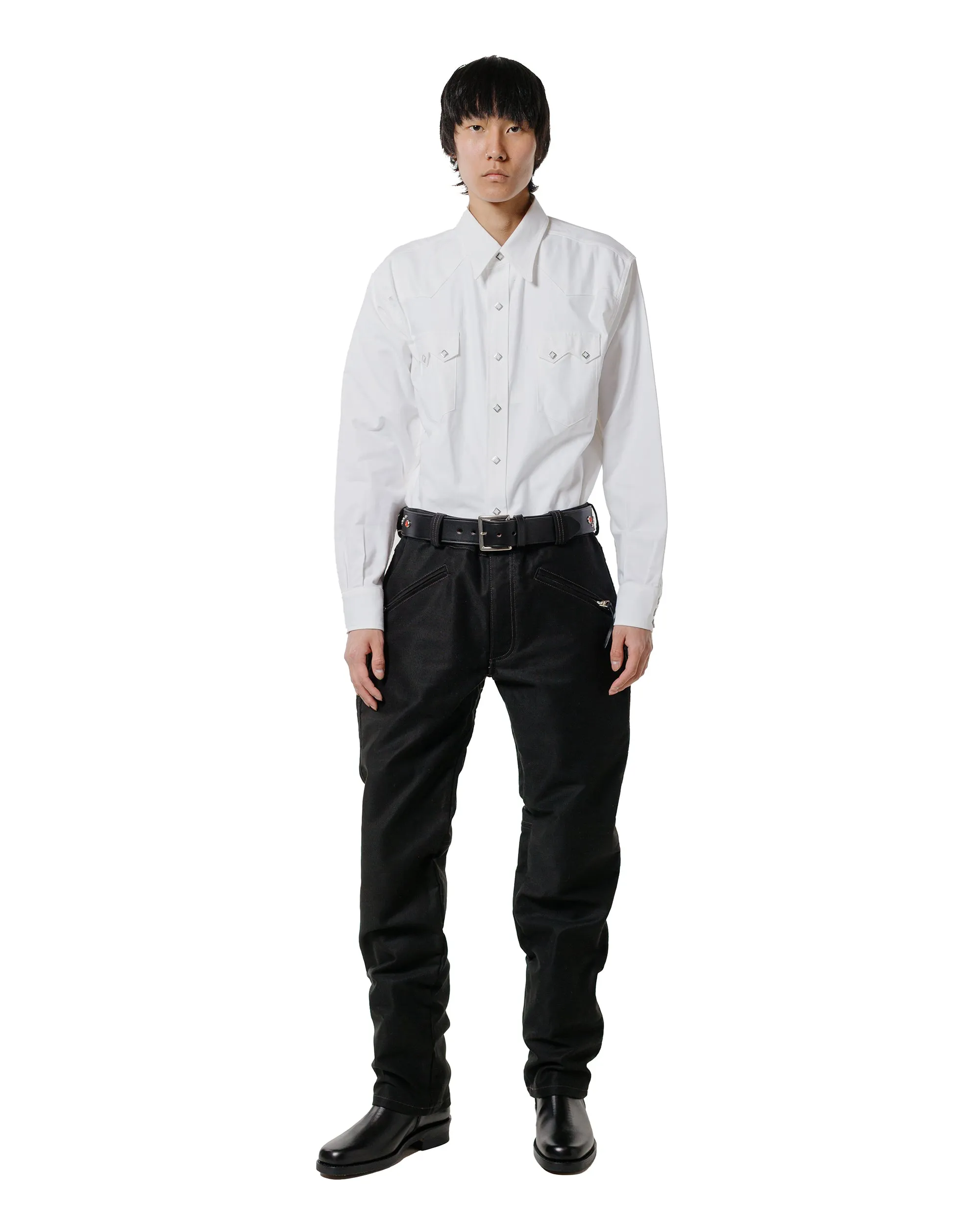 The Real McCoy's MS25012 Oxford Western Shirt / Sawtooth White Multipurpose Utility Geometric Print