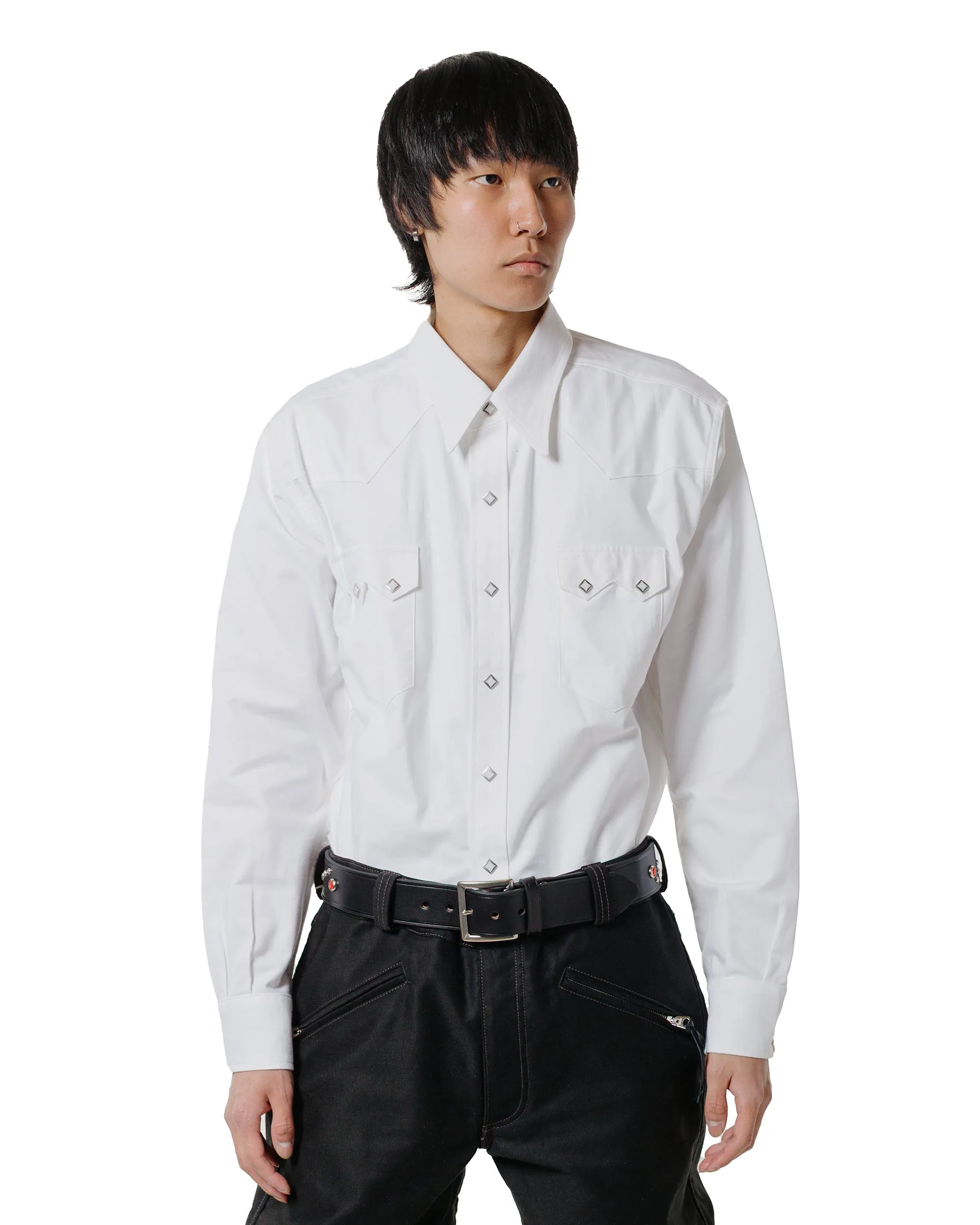 Polished Style The Real McCoy's MS25012 Oxford Western Shirt / Sawtooth White