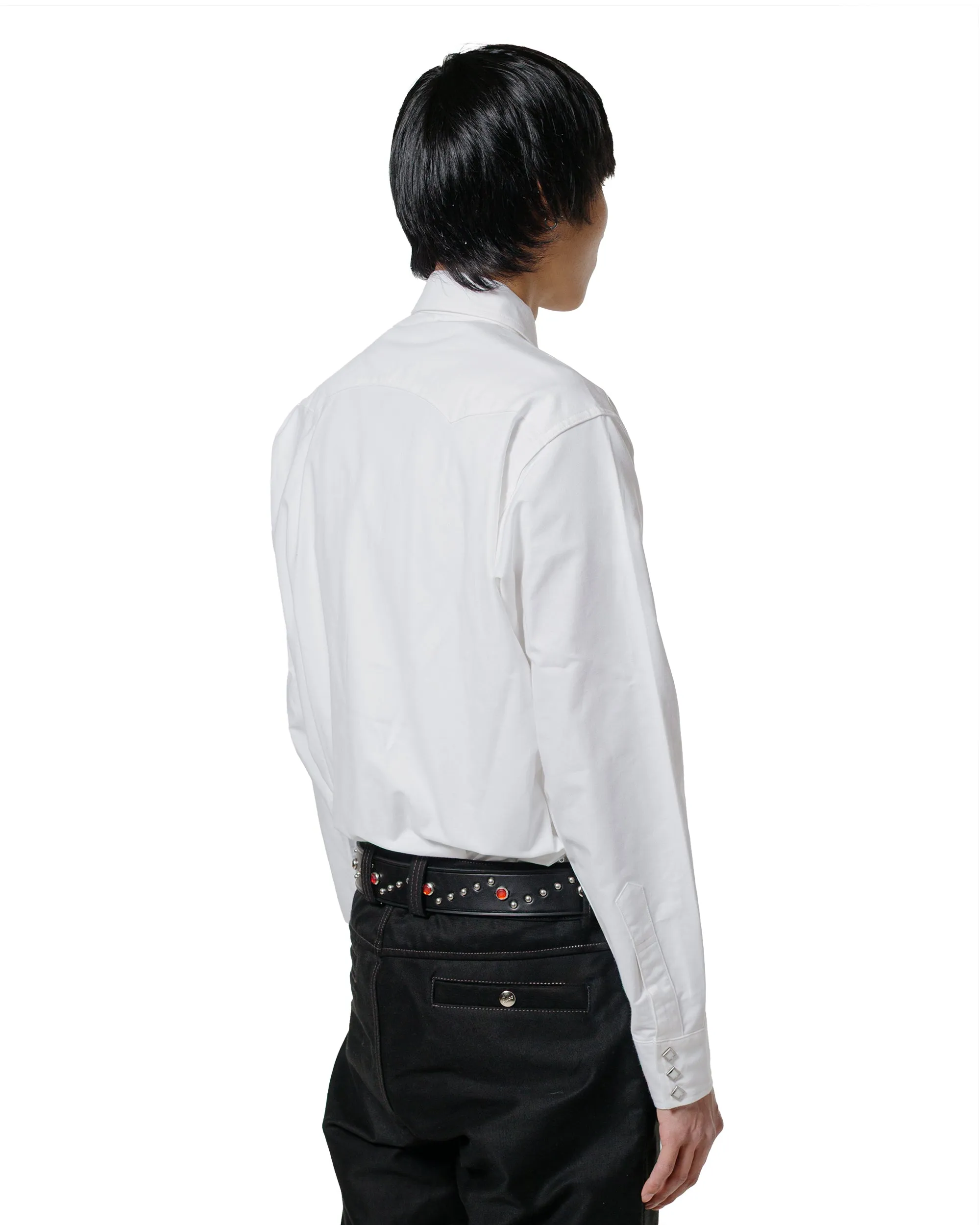 Textured Finish The Real McCoy's MS25012 Oxford Western Shirt / Sawtooth White