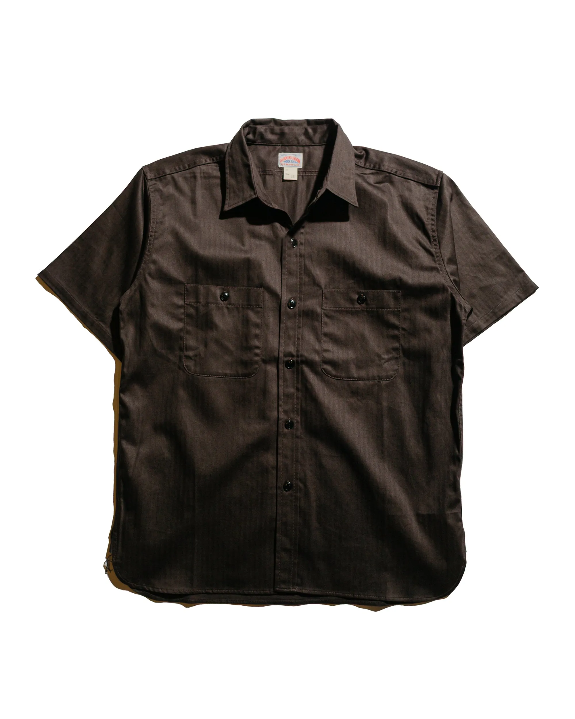 The Real McCoy's MS25013 8HU HBT Work Shirt S/S Steel All-Weather Ready Timeless Classic