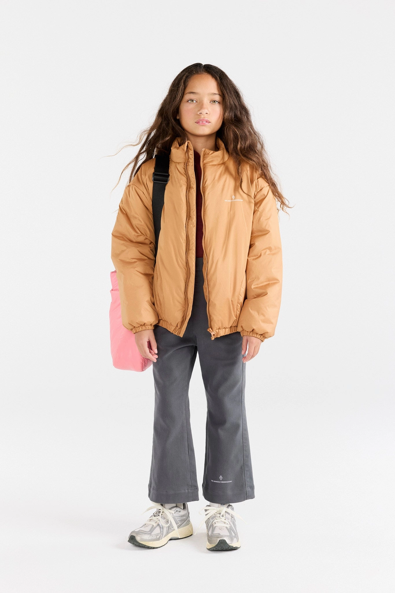 The Animals Observatory Almond Corcodile Puffer Jacket, Almond Brown Warm Layers