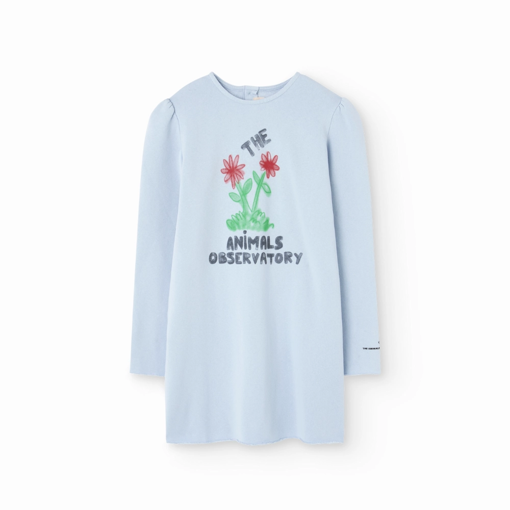The Animals Observatory Flowers Blue Bug Dress, Blue Sleek Flow Sharp Edge