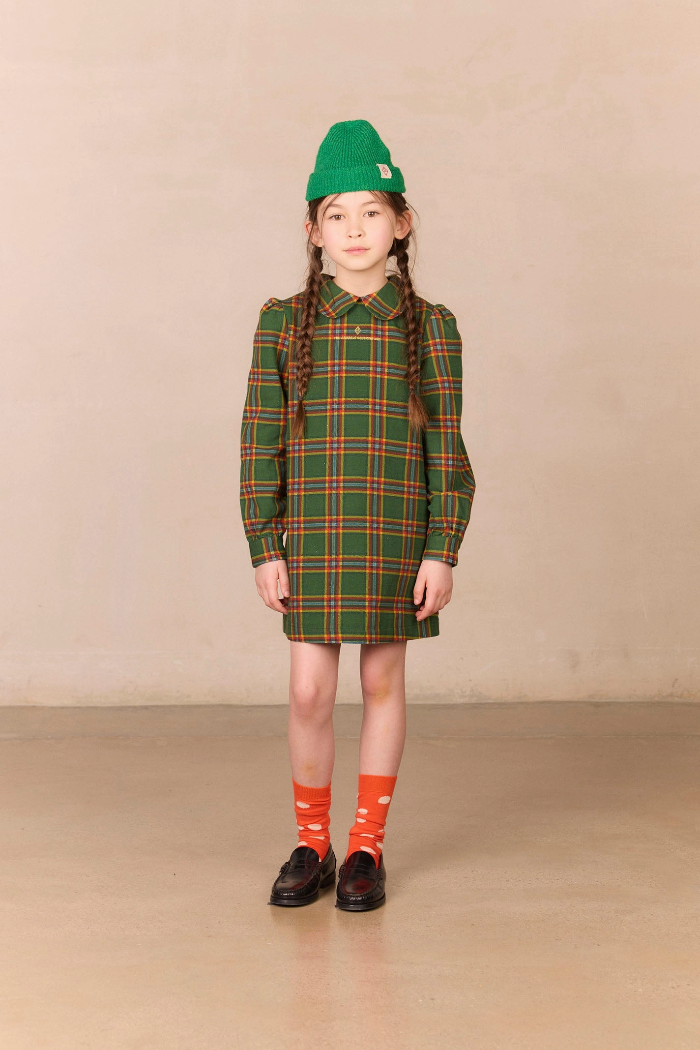 Contrasting Detail The Animals Observatory Tortoise Kids Dress, Green