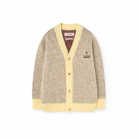 Anti Pill Technology Breathable Design The Animals Observatory Tree Racoon Cardigan, Yellow