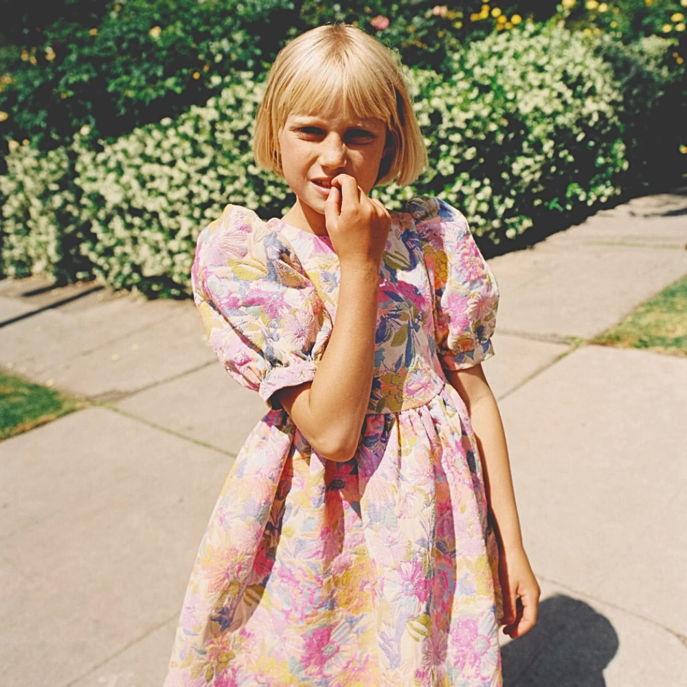 The New Society Monterey Dress, Monterey Jaquard Lace-Sleeve Relaxed Style