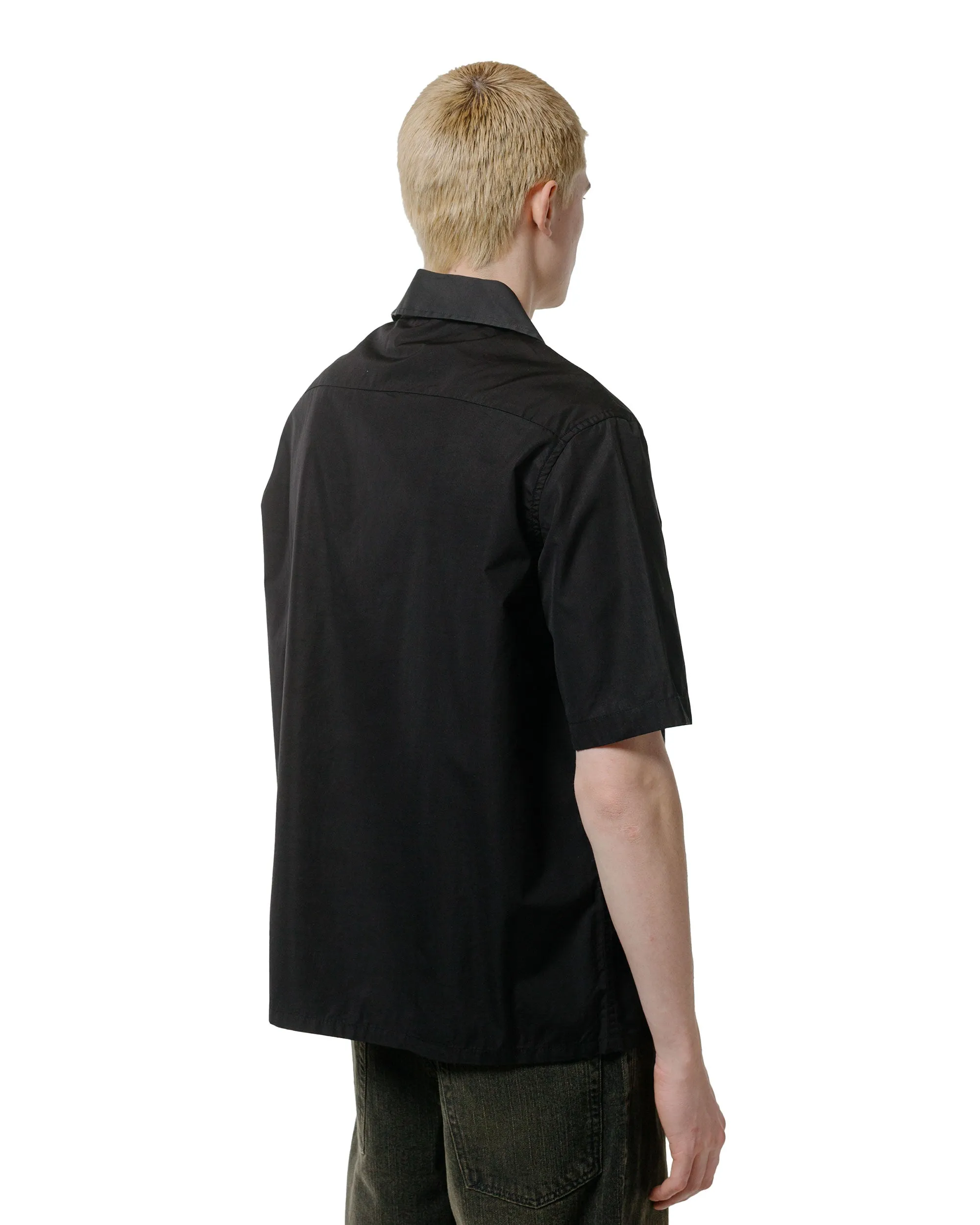 Our Legacy Heusen Shirt Shortsleeve Black All Day Poplin Hidden Button Placket