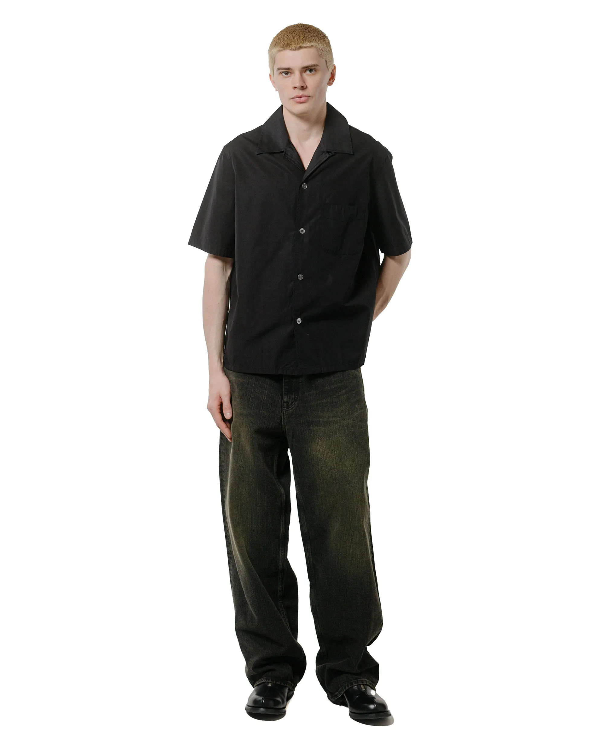 Anti Static Lining Striped style Our Legacy Heusen Shirt Shortsleeve Black All Day Poplin