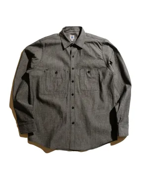 Randy's Garments 3-Pocket Work Shirt 7oz Cotton Chambray Black Streetwear Ombre look