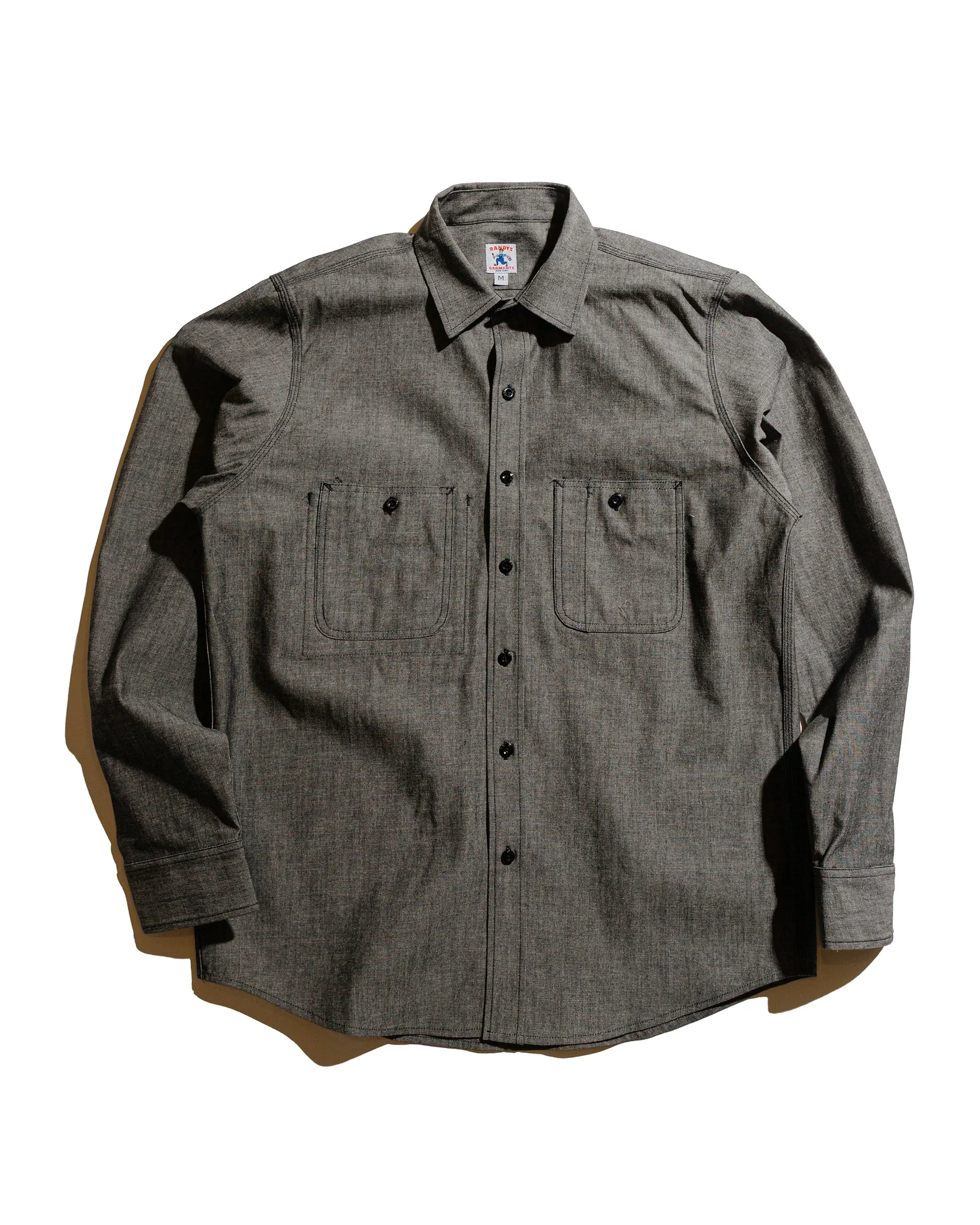 Randy's Garments 3-Pocket Work Shirt 7oz Cotton Chambray Black Streetwear Ombre look
