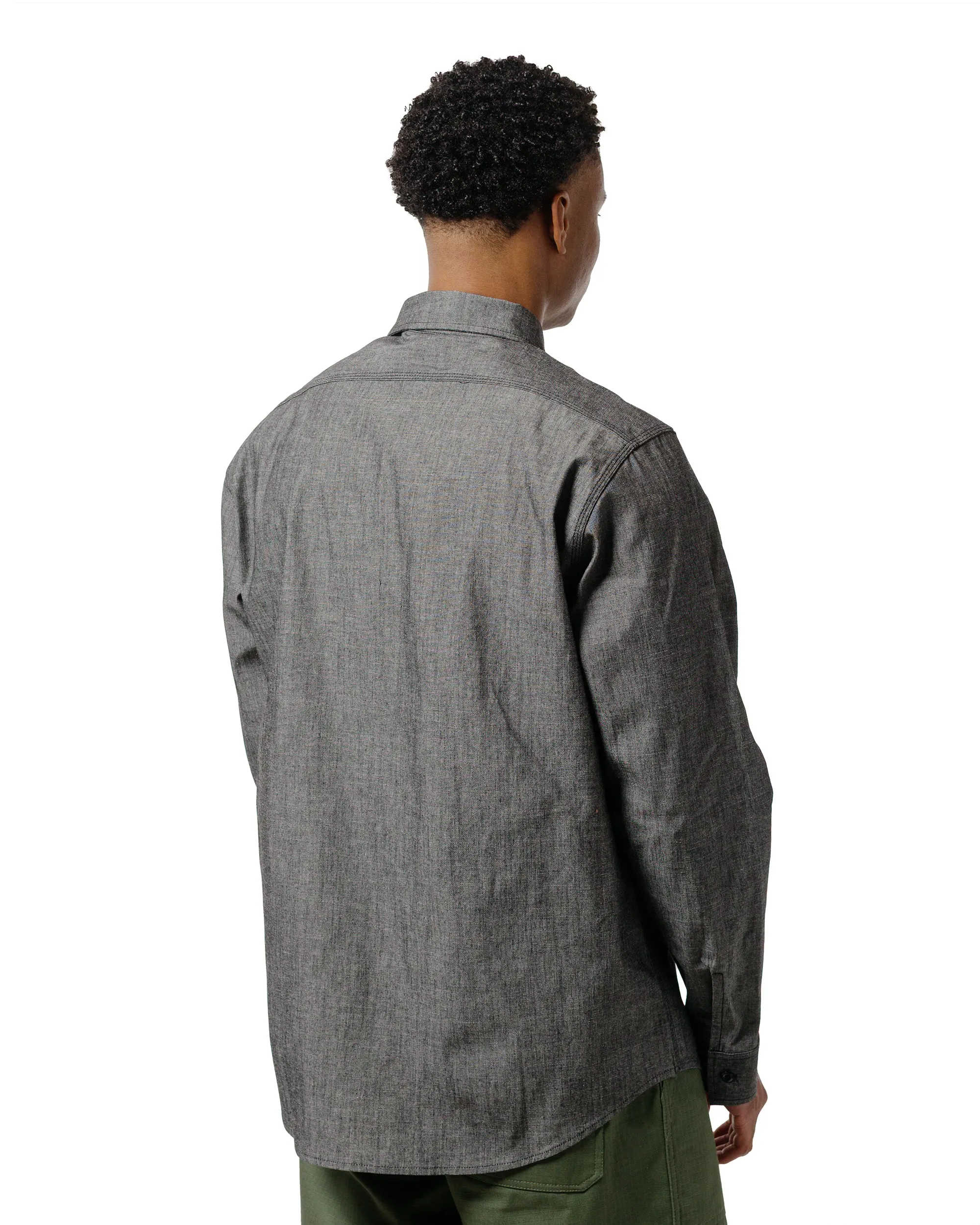 Versatile Piece Casual Hangout Randy's Garments 3-Pocket Work Shirt 7oz Cotton Chambray Black