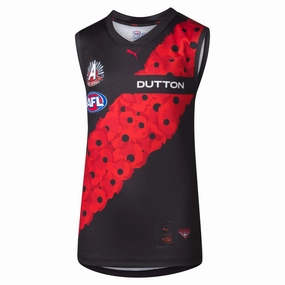 Training Ready Gear Men's AFL Essendon Bombers Football Club 2025 Anzac Replica Jersey