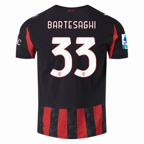 Reinforced Shoulder Structure Puma Bartesaghi Men's AC Milan Authentic Home Jersey 25/26 w/ Seria A Patch (Red/Black)
