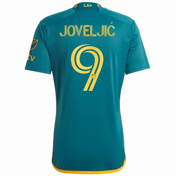 adidas LA Galaxy Joveljic Away Jersey w/ MLS   Apple TV Patches 23/24 (Green/Yellow) Movement Support