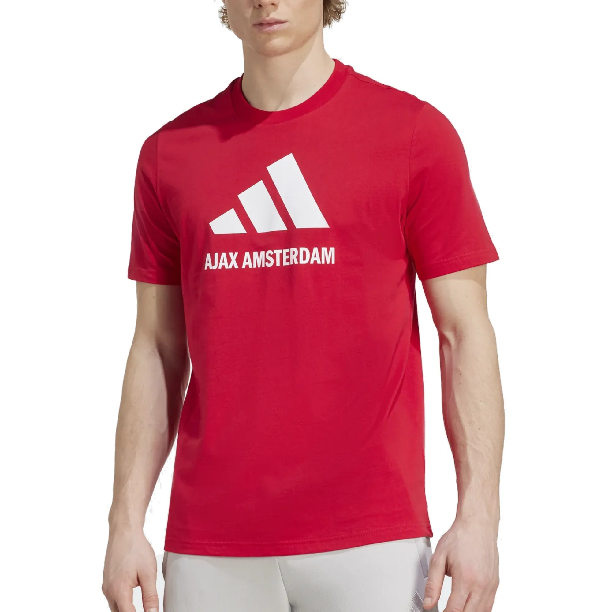 Sleek Fit adidas Ajax Amsterdam Season Graphic T-Shirt (Red/White)