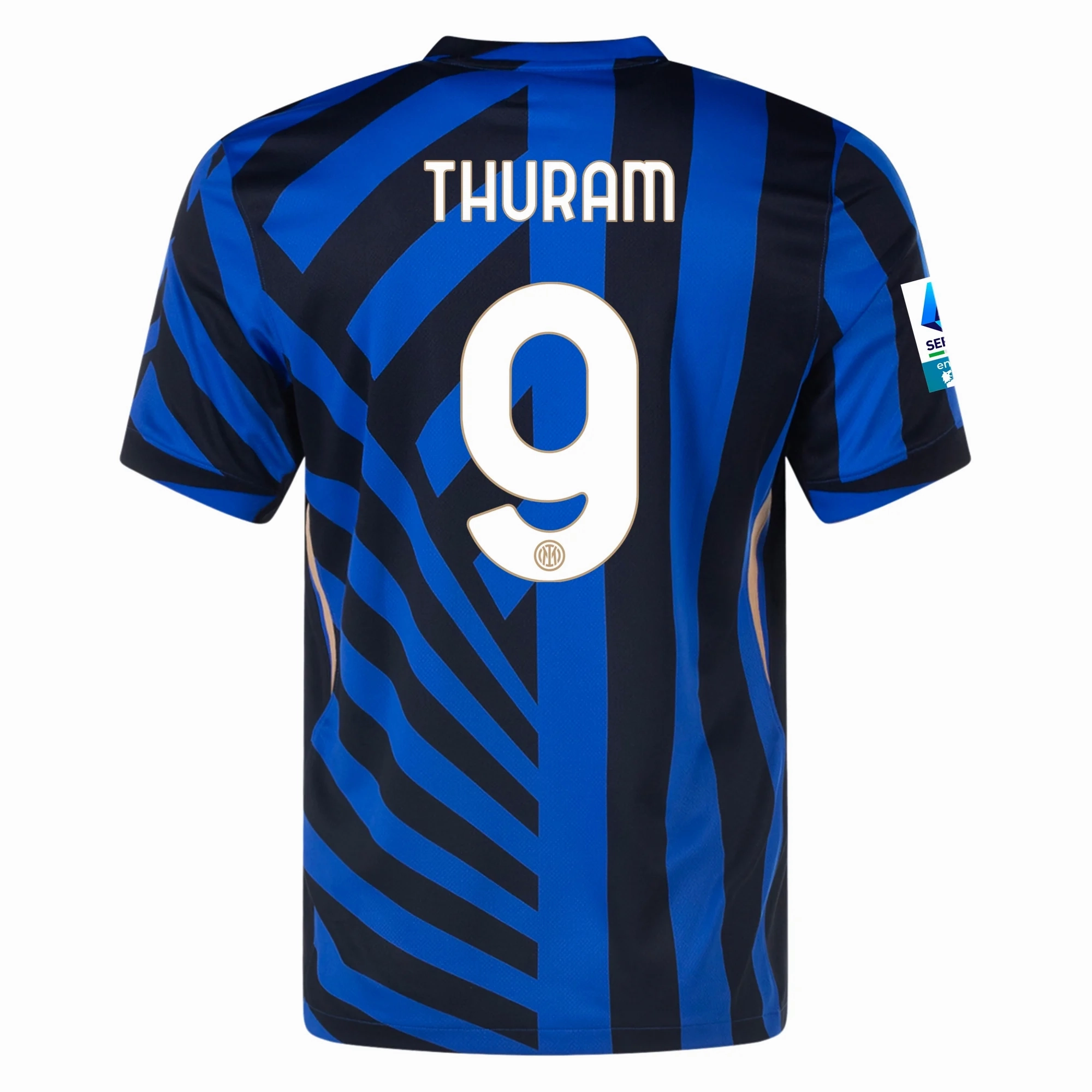 Nike Inter Milan Marcus Thuram Home Jersey w/ Serie A    Scudetto Patch 24/25 (Lyon Blue/Black) Smooth Lock Stitching