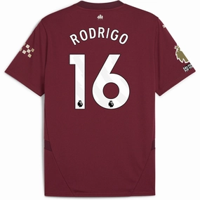 Puma Manchester City Rodrigo Third Jersey w/ EPL   No Room For Racism   Club World Cup Patches24/25 (Dark Jasper) Durable Stitching