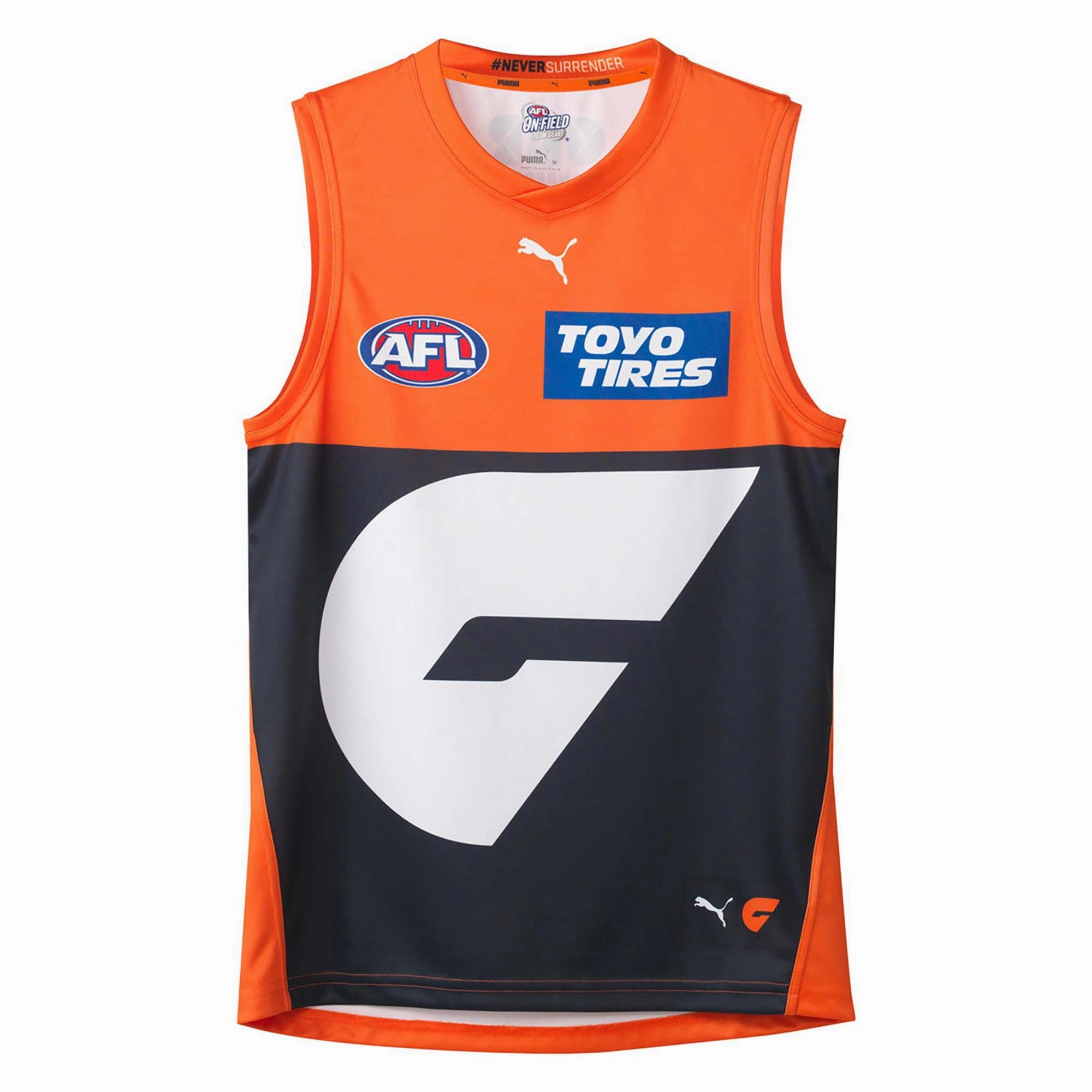 Men's AFL GWS Giants Football Club 2024 Replica Home Jersey Soft Touch Material Double Stitched Seams