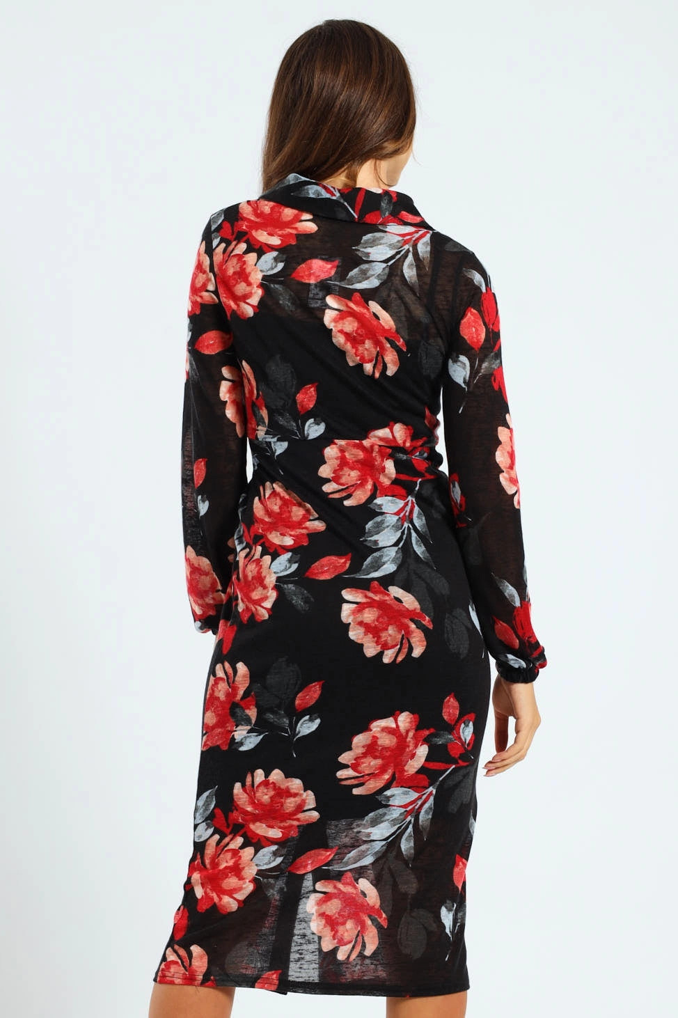 Tie Front Cut & Sew Shirt Midaxi Dress Comfortable Wear Contemporary Wear