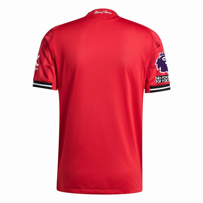 adidas Men's Manchester United Authentic Home Jersey 25/26 w/ NRFR   EPL Patch (Red) Aerodynamic Cut Breathable Mesh Panels