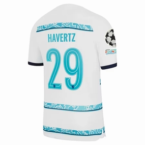 Nike Chelsea Havertz Away Jersey w/ Champions League   Club World Cup Patches 22/23 (White/College Navy) Layered construction
