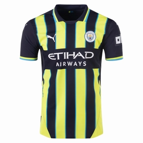 Puma Manchester City Authentic Away Jersey 24/25 (New Navy/Yellow Glow) Cool Look Mesh Panel Ventilation