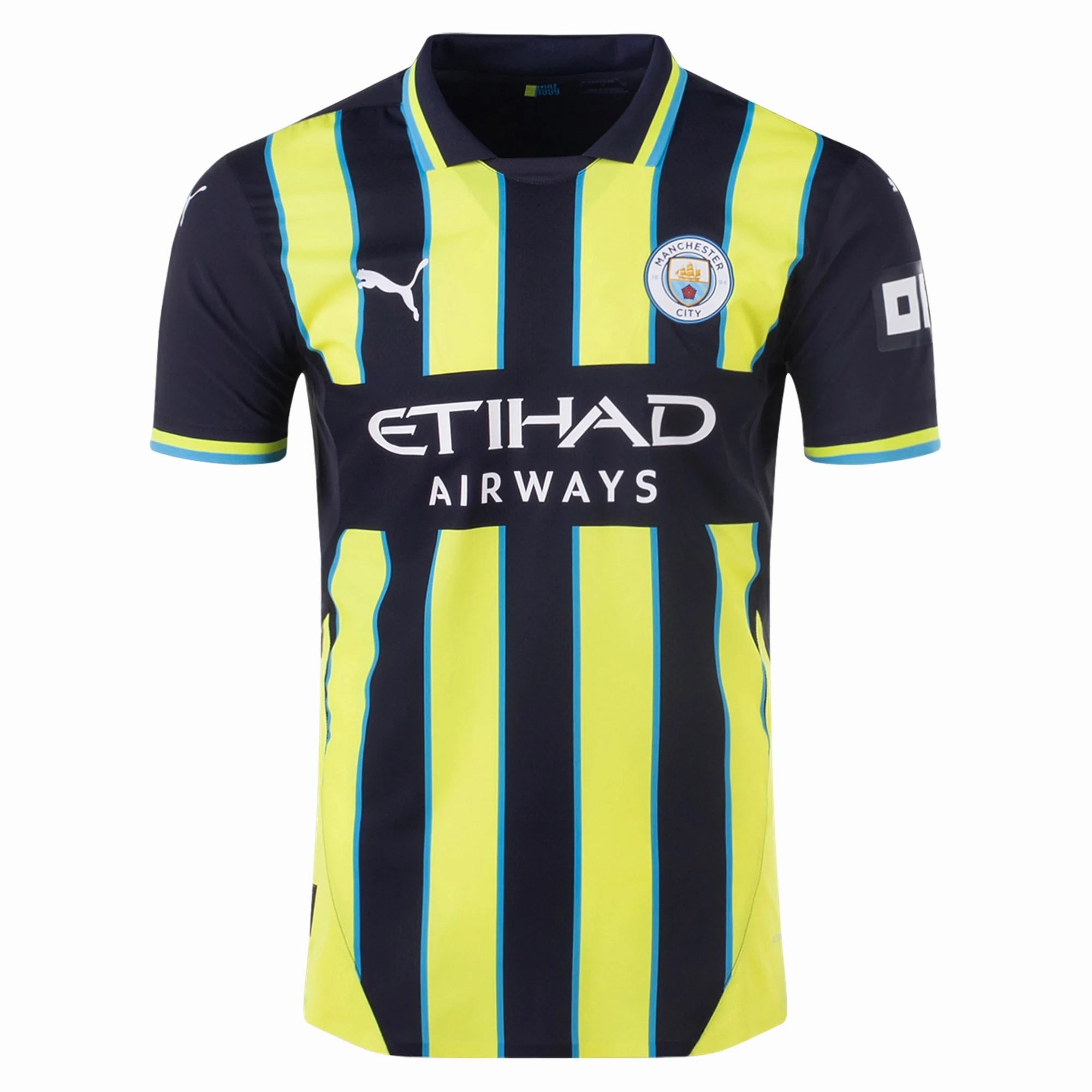 Puma Manchester City Authentic Away Jersey 24/25 (New Navy/Yellow Glow) Stretchable Seams Anti Fade Technology