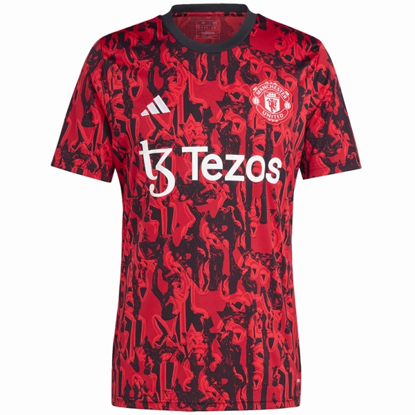 Quick Adapt Fibers Versatile Gear adidas Manchester United Pre Match Jersey 23/24 (Red/Black)