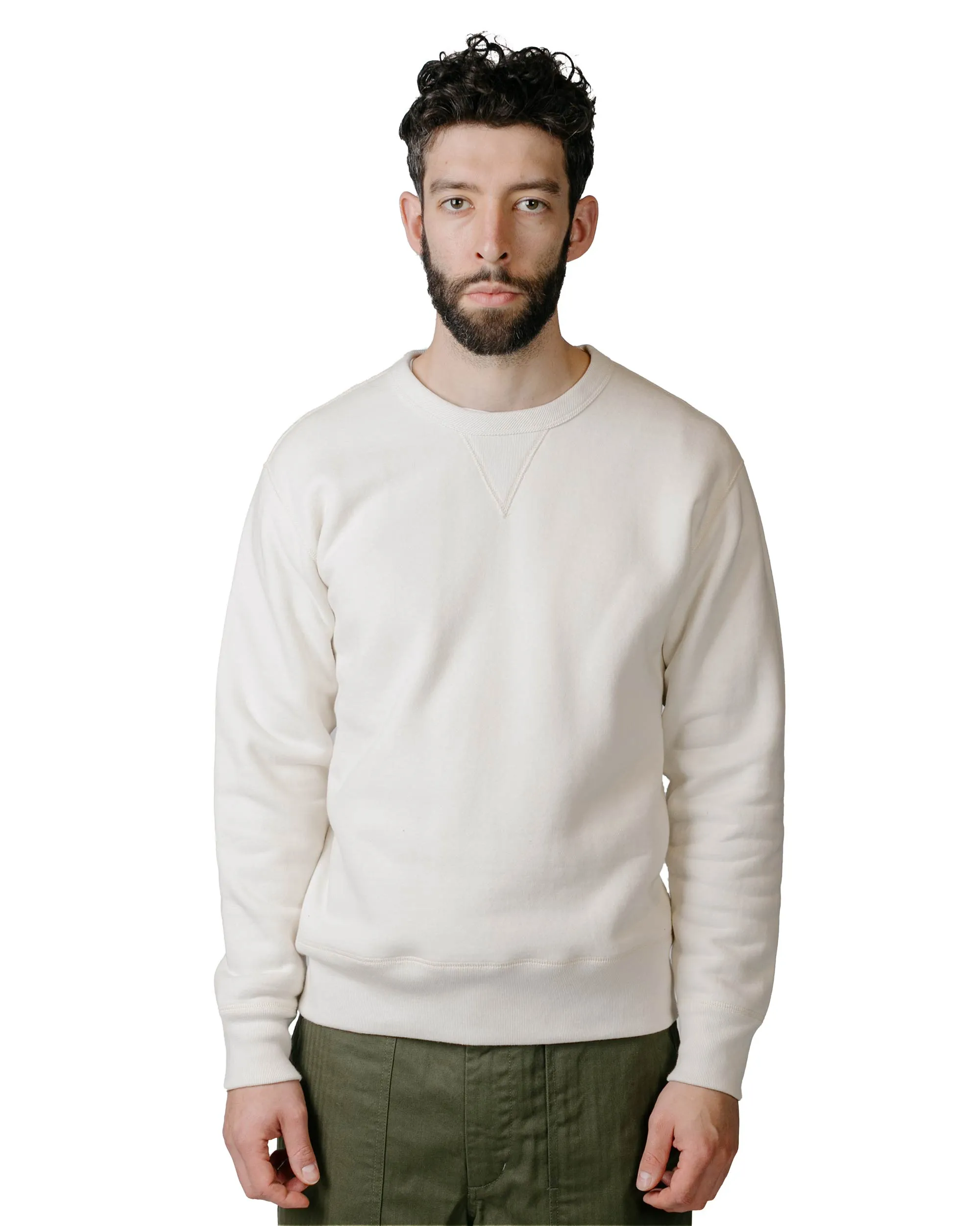 The Real McCoy??s MC13111 Sweatshirt / Loop Wheel Milk Simple Layer Cozy clothing