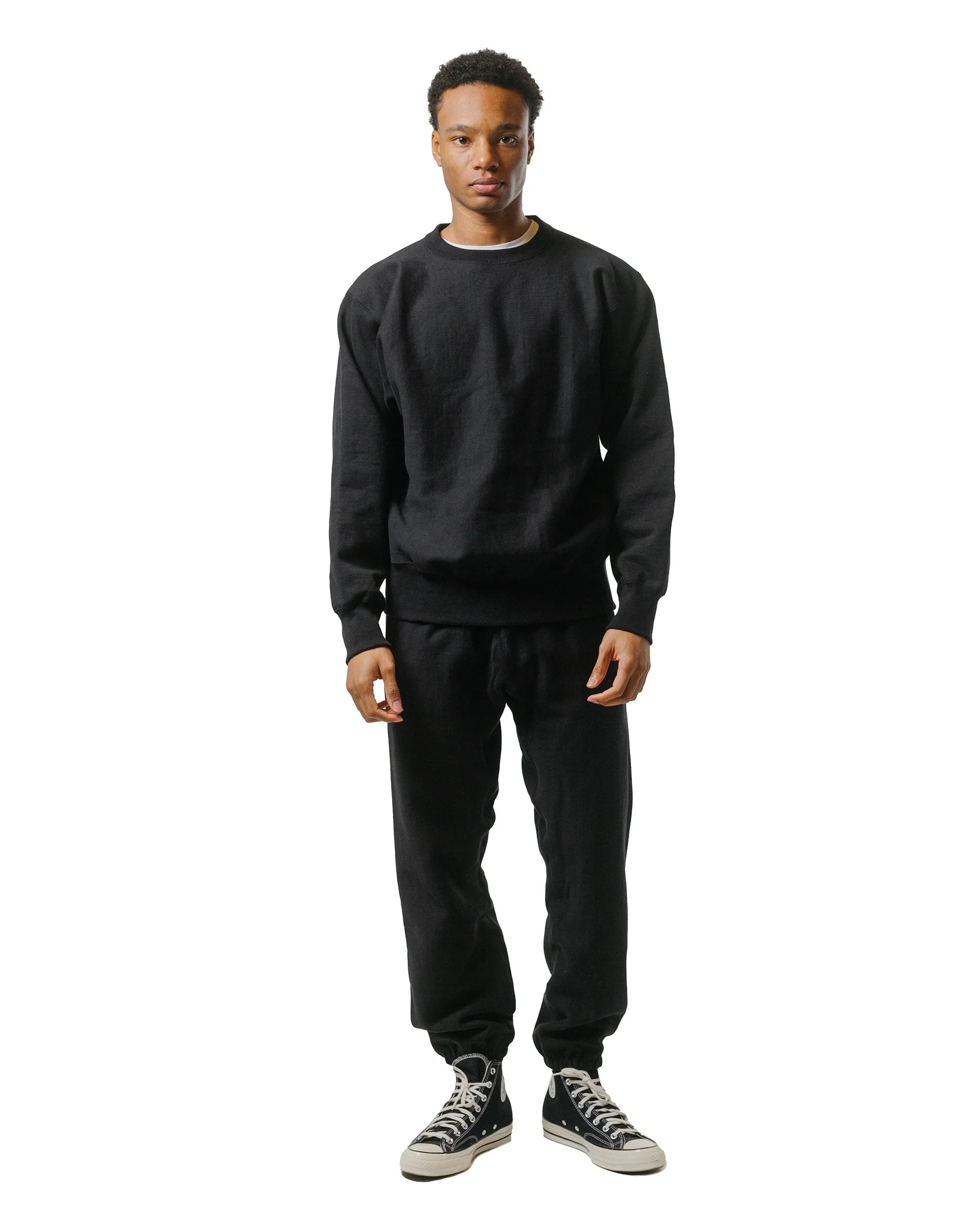 The Real McCoy's MC20114 Heavyweight Crewneck Sweatshirt Black Modern
