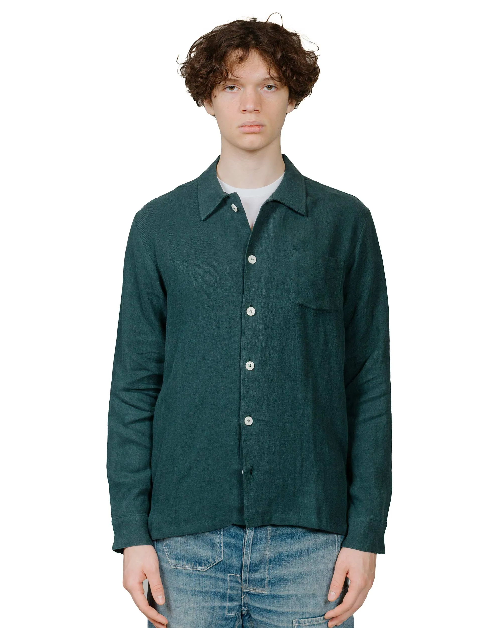 Bather Tiber Linen Leisure Shirt Yoke Design