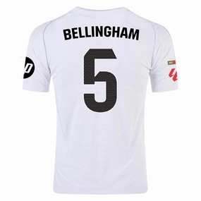 Workout Layer Breathable knit adidas Jude Bellingham Real Madrid Authentic Home Jersey w/ La Liga Patches 24/25 (White/Black)