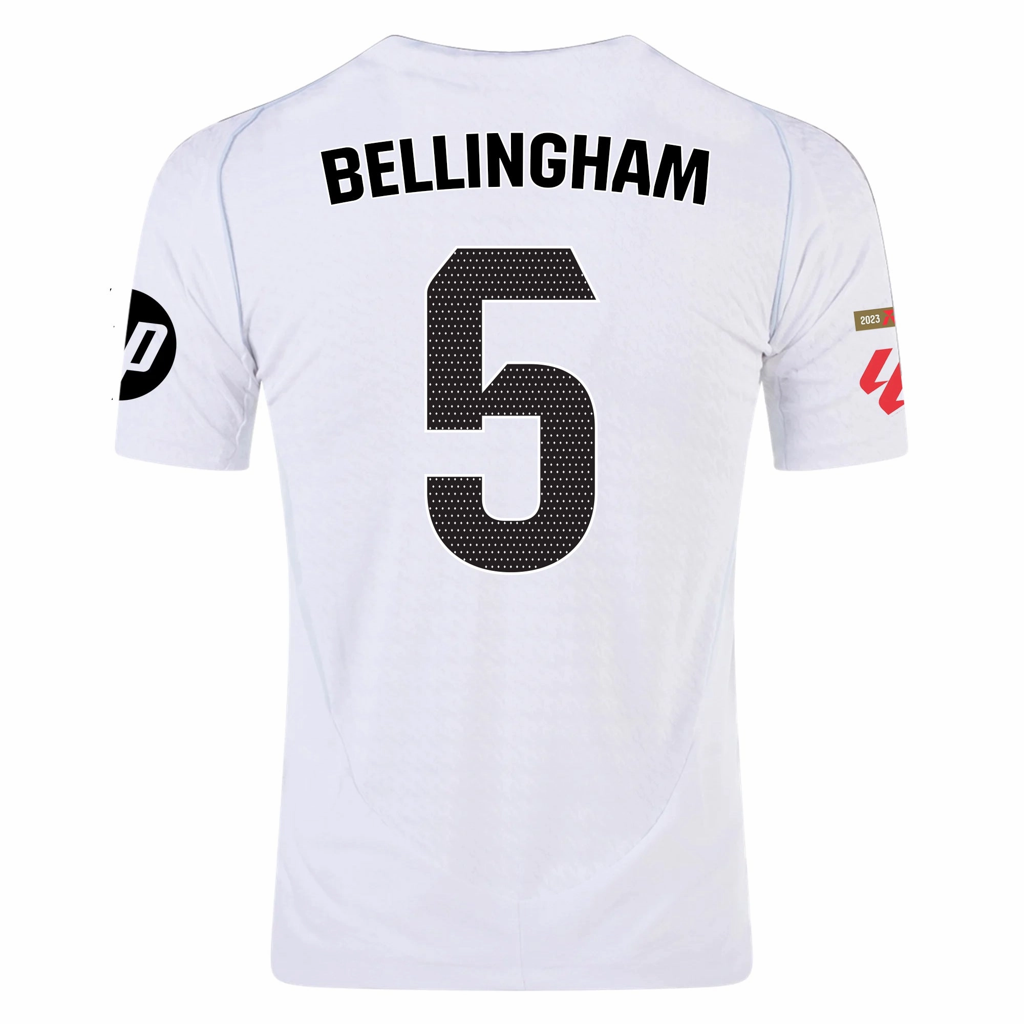 Workout Layer Breathable knit adidas Jude Bellingham Real Madrid Authentic Home Jersey w/ La Liga Patches 24/25 (White/Black)