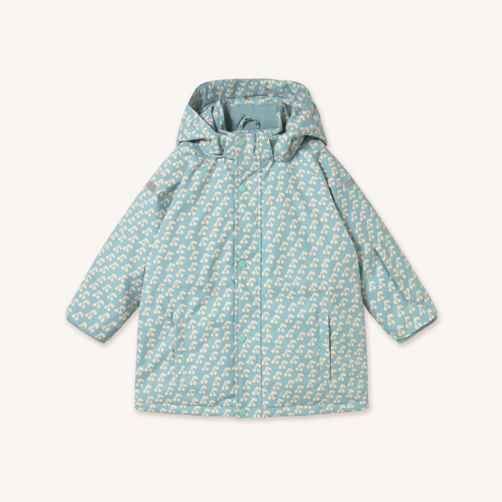 Tinycottons Cherries Snow Jacket, Warm Grey QuiltedPattern