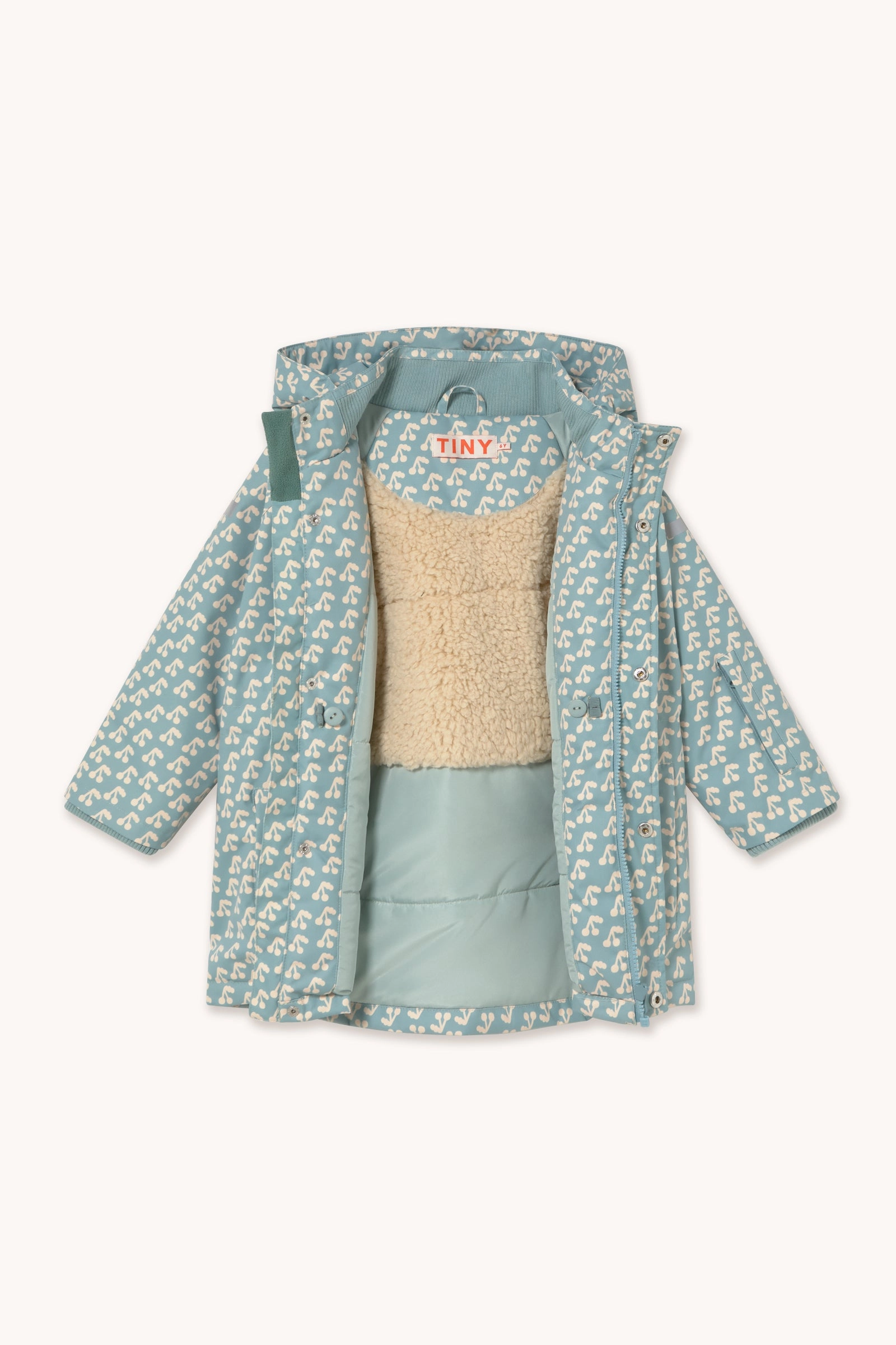 OdorControl Treatment Tinycottons Cherries Snow Jacket, Warm Grey