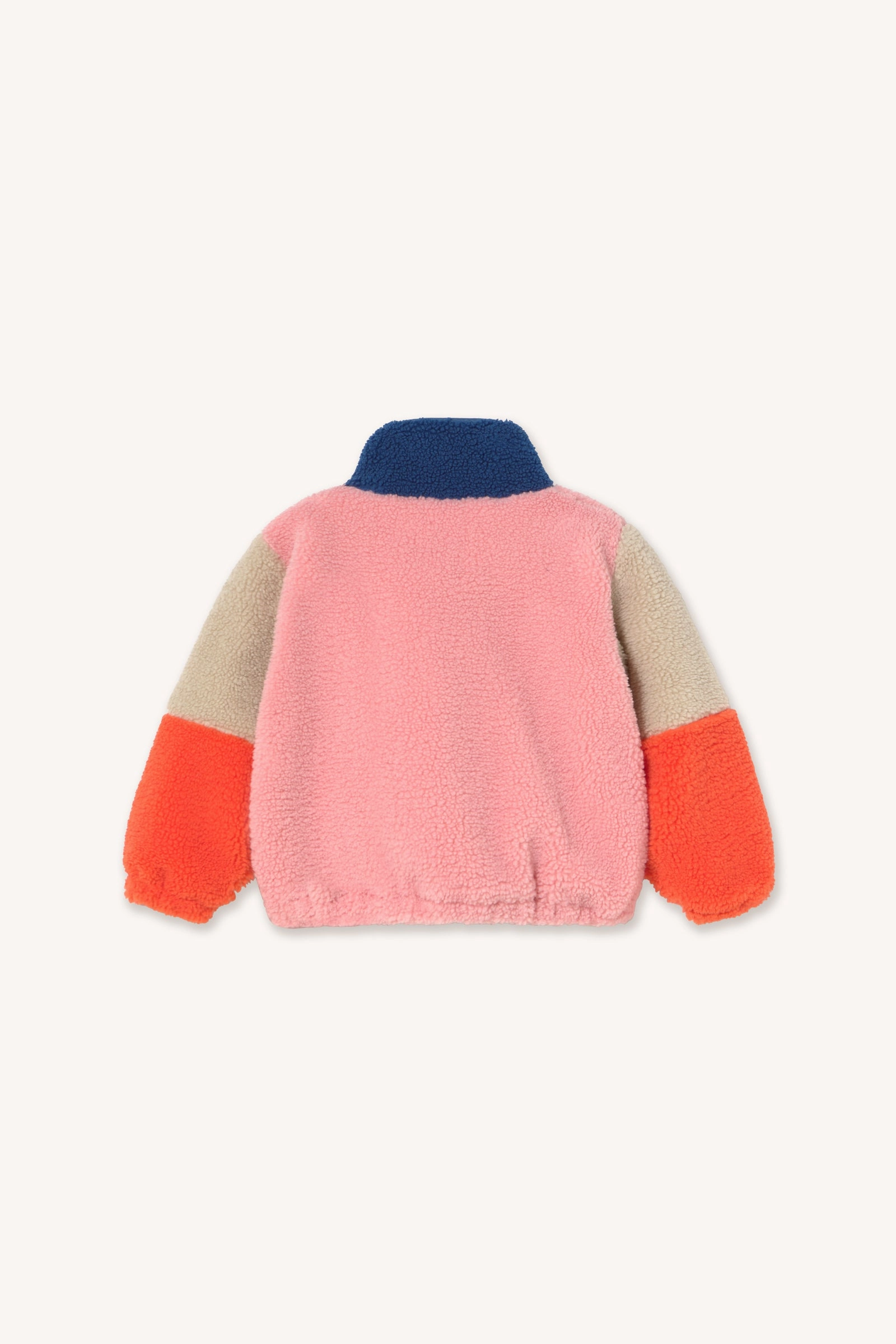 Subtle Layers Zippered Pockets Tinycottons Color Block Polar Sherpa Jacket, Dark Blue