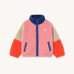 Long Lasting Shape Retention Button Closure Tinycottons Color Block Polar Sherpa Jacket, Dark Blue