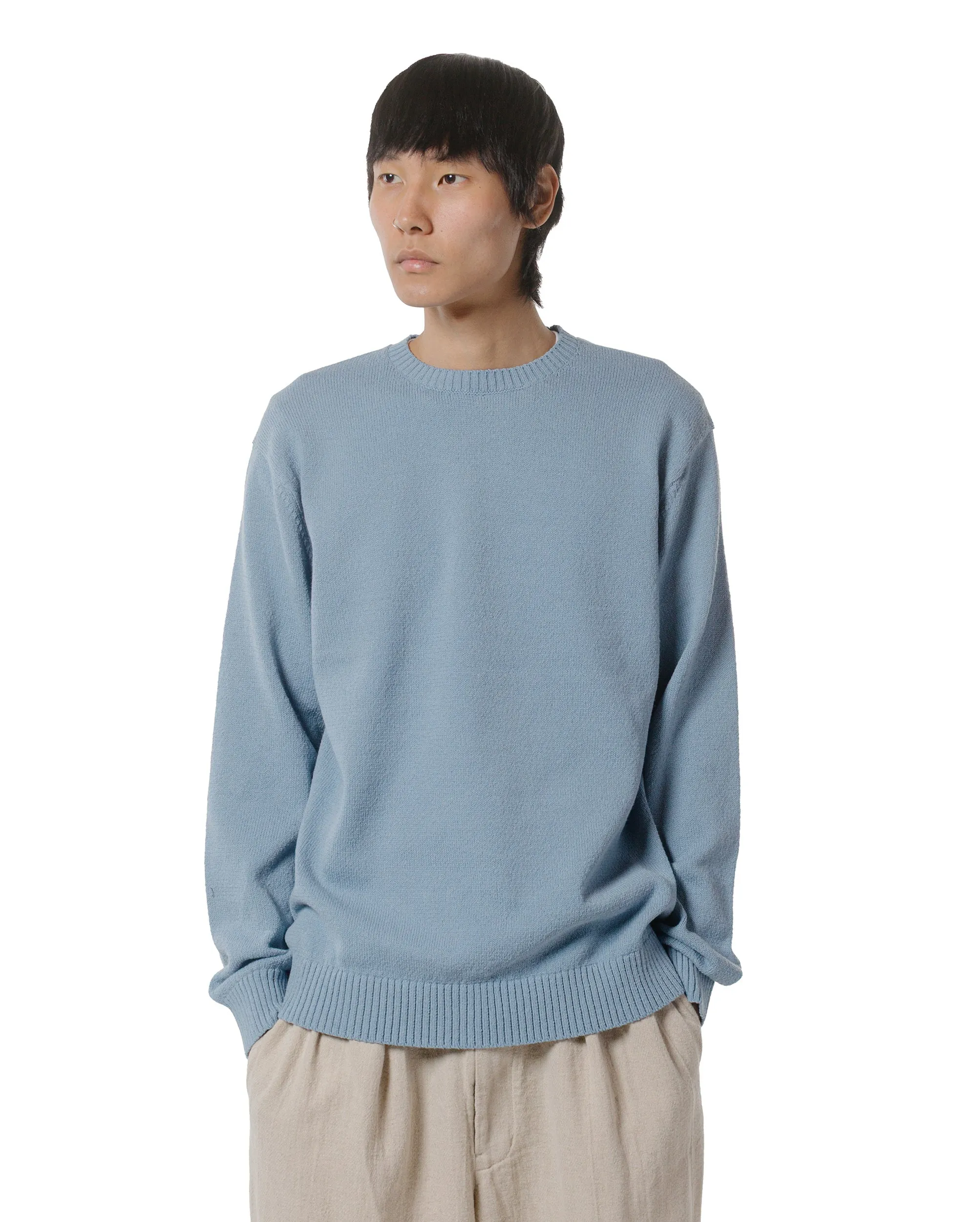 Beams Plus Crew Lily 7G Sax weekday wear