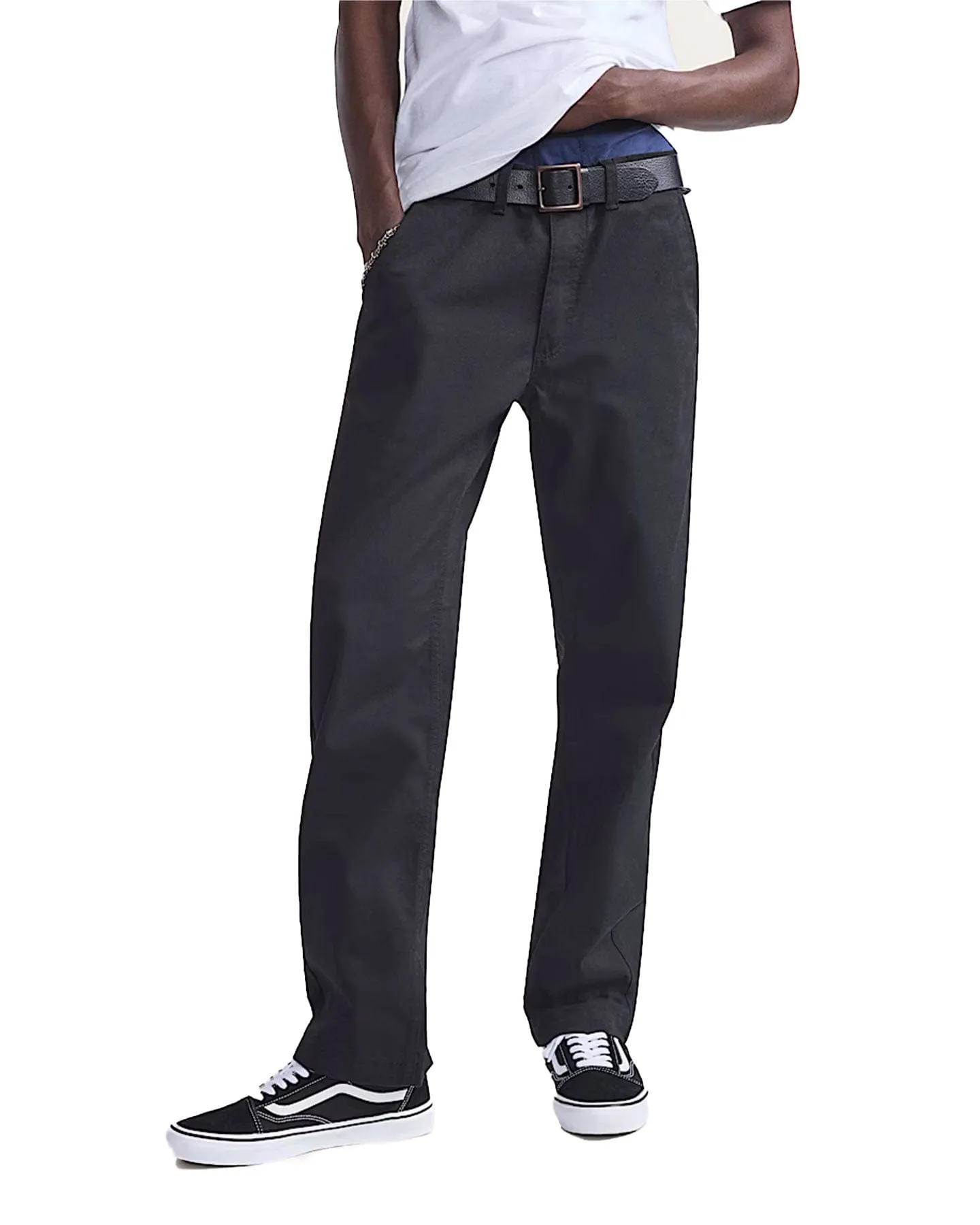 Vans Authentic Relaxed Chino Pants - Black Loose Fit