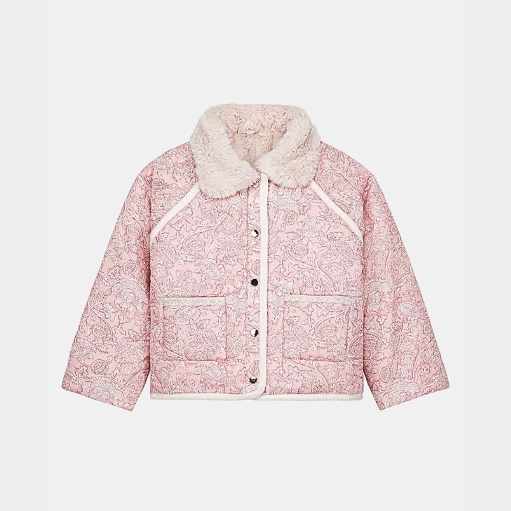 Eco Conscious Dye Process Simple Modern Piece Louise Misha Jasmina Reversible Jacket, Pink Mountain Avens
