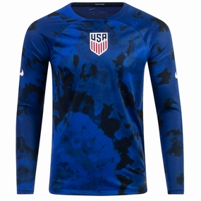 Nike United States Long Sleeve Away Jersey 22/23 (Bright Blue/White) Eco Friendly Production Reinforced Seams