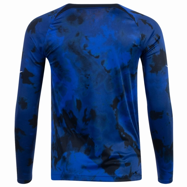 Nike United States Long Sleeve Away Jersey 22/23 (Bright Blue/White) Breathable mesh lining