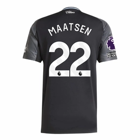 Hybrid Fabric Blends adidas Maatsen Men's Aston Villa 25/26 Away Jersey w/ EPL   NRFR Patches (Black/Global Blue)