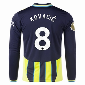 Workout Session Puma Manchester City Mateo Kova?i? Long Sleeve Away Jersey w/ EPL   Club World Cup Patch 24/25 (New Navy/Yellow Glow)