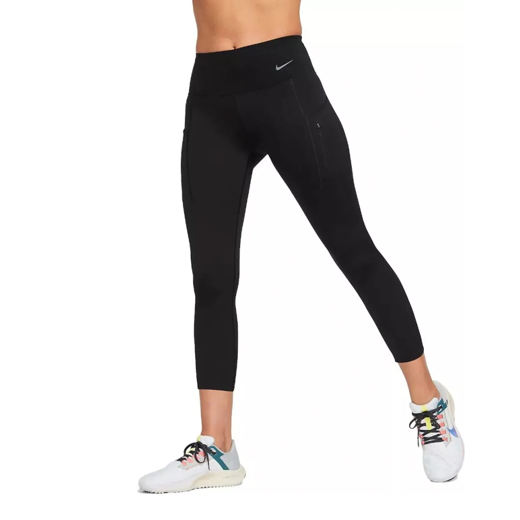 Womens Nike Go Dri-FIT Firm Support Mid-Rise Cropped Tights Design Soul Lightweight clothing