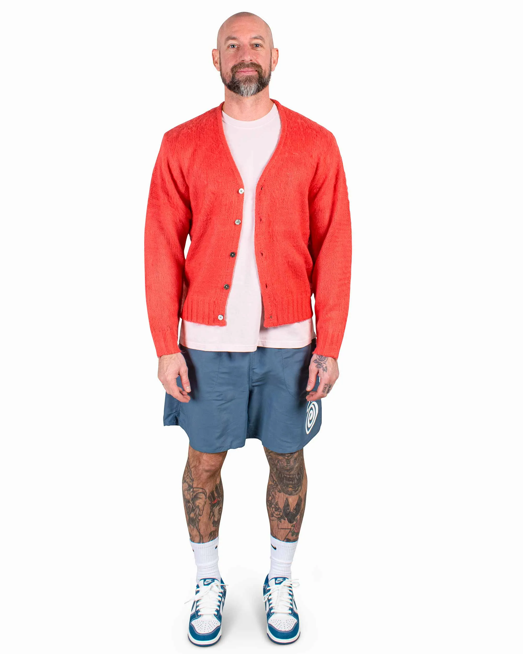 St??ssy Brushed Cardigan Red Everyday Hoodie